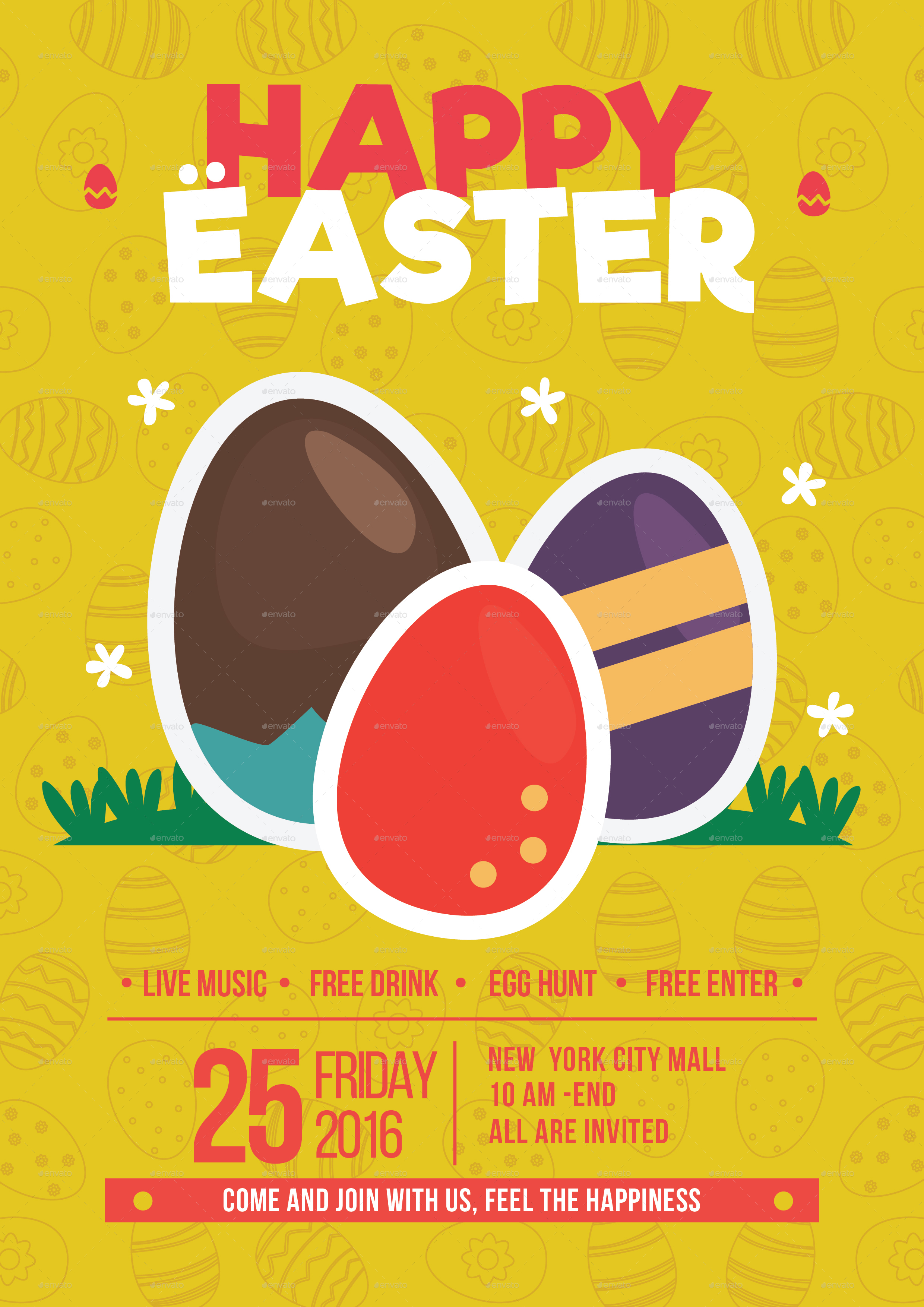Happy Easter Flyer, Print Templates GraphicRiver